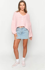 Jen Light Pink Knit Cardigan